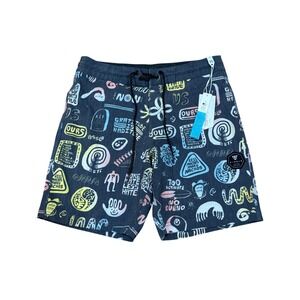 Vissla Stefan Hunt Board Shorts Men 30 Black Upcycle Coconut Stretch Swim Trunks